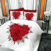 Duvet Cover, 3D Duvet Cover Set, 3D Bedding, Duvet Covers, heart flower duvet covers, heart flower bedding duvet covers, single duvet covers, double duvet covers, king size duvet covers, microfiber duvet covers sets, Microfiber bedding sets, 3Pcs Duvet Covers set,